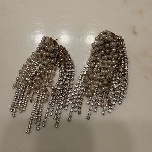 Elegant Pearl and Crystal Dangle Earrings